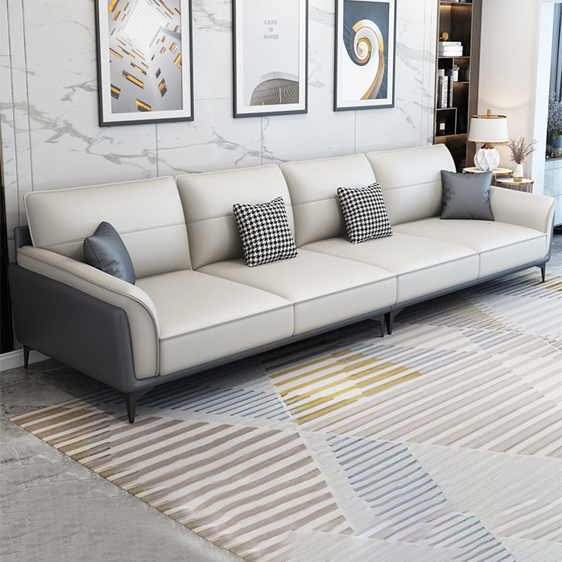 Pain en cuir en cuir canapé sectionnel canapé à bras évasé et chaise