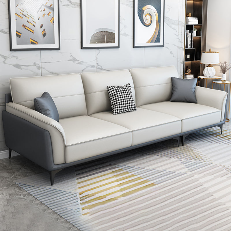 Pain en cuir en cuir canapé sectionnel canapé à bras évasé et chaise