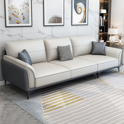 Pain en cuir en cuir canapé sectionnel canapé à bras évasé et chaise