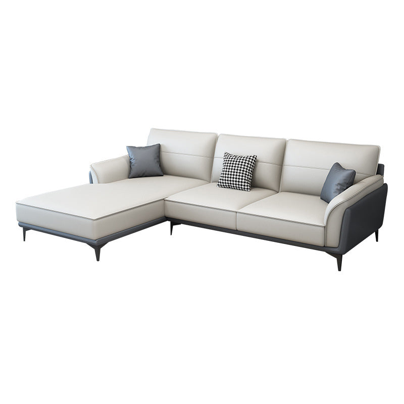 Pain en cuir en cuir canapé sectionnel canapé à bras évasé et chaise