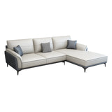 Pain en cuir en cuir canapé sectionnel canapé à bras évasé et chaise