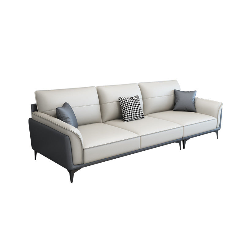 Pain en cuir en cuir canapé sectionnel canapé à bras évasé et chaise