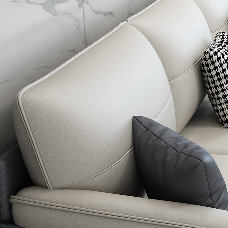 Pain en cuir en cuir canapé sectionnel canapé à bras évasé et chaise