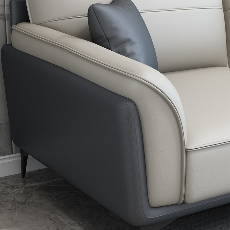 Pain en cuir en cuir canapé sectionnel canapé à bras évasé et chaise