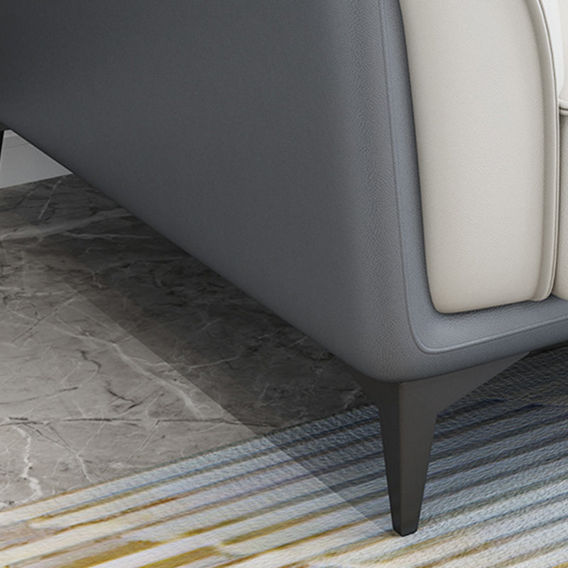 Pain en cuir en cuir canapé sectionnel canapé à bras évasé et chaise