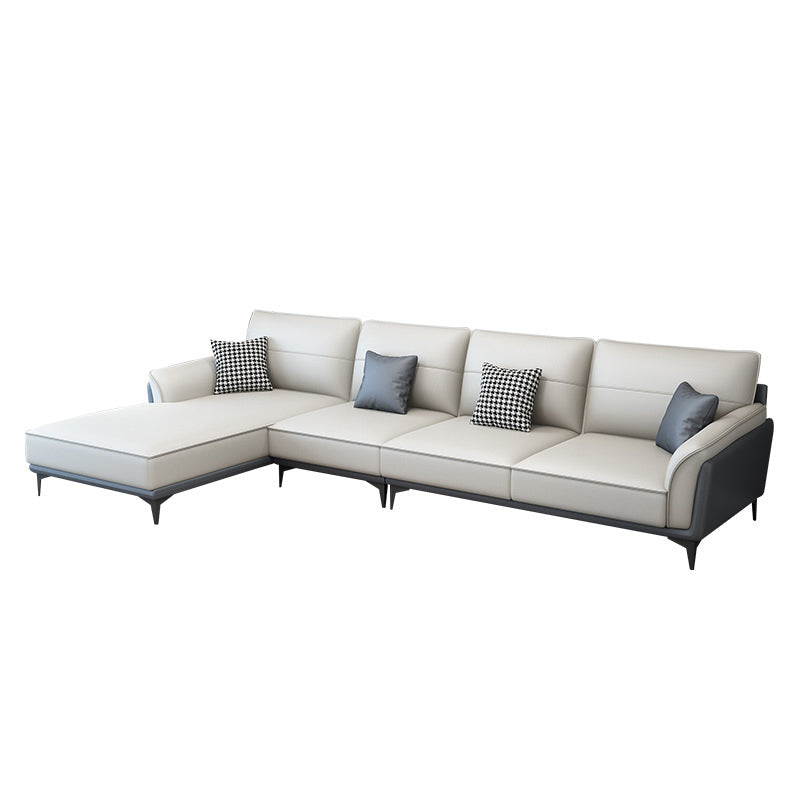 Pain en cuir en cuir canapé sectionnel canapé à bras évasé et chaise