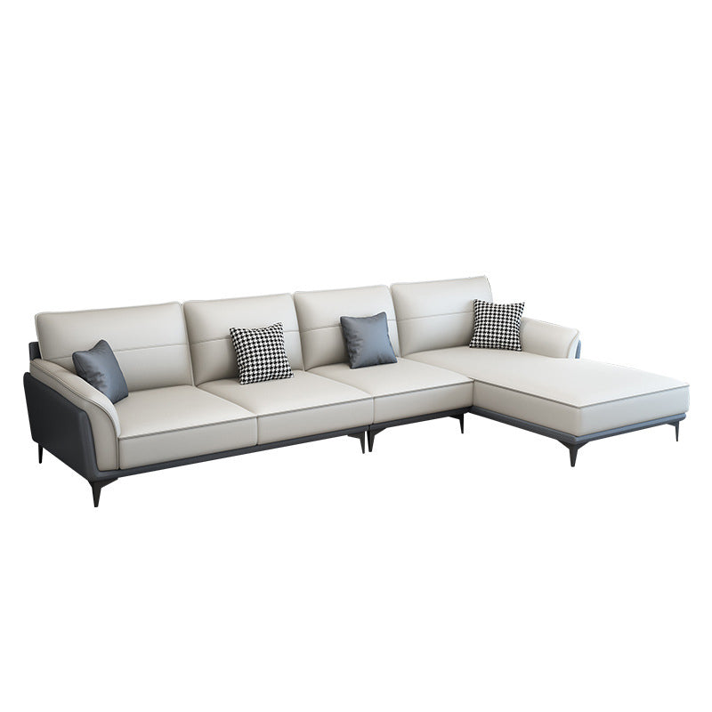 Pain en cuir en cuir canapé sectionnel canapé à bras évasé et chaise