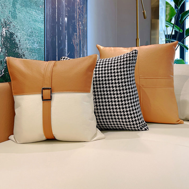 29.5" H Contemporary Faux Leather Pillow Top Arm Sofa for Living Room Clearhalo 'furn' 'furn_sofas' 'Furniture' 'Living Room Furniture' 'Sofa' 'sofas' 6055951