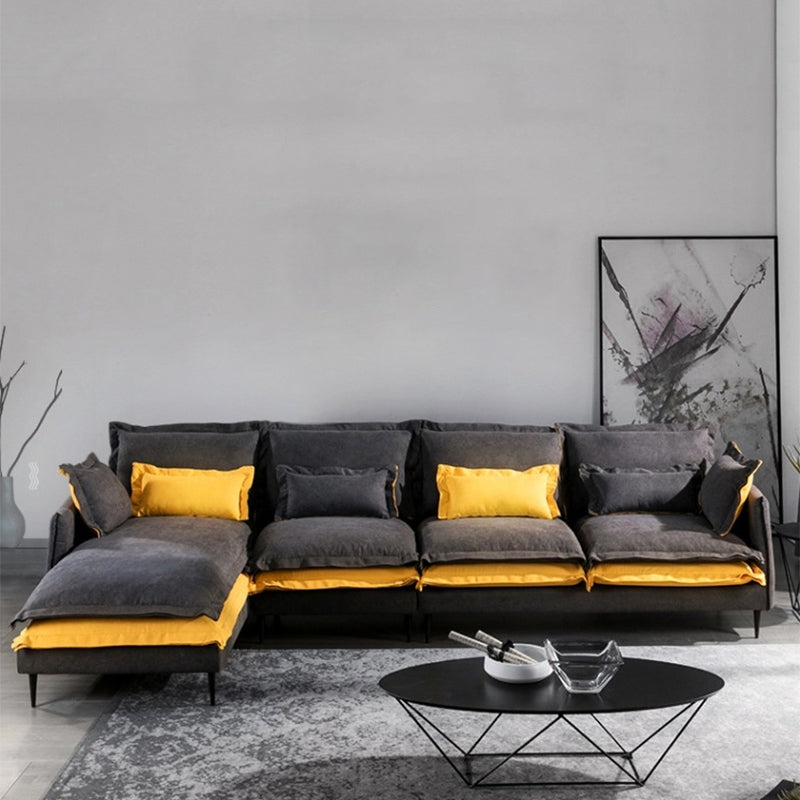 Tessuto scandinavo a 5 posti a forma di L sezionale