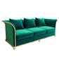 27.5" H Contemporary Velvet Tuxedo Arm Sofa with Pillows for Living Room