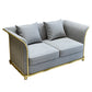 27.5" H Contemporary Velvet Tuxedo Arm Sofa with Pillows for Living Room