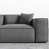 Canapé sectionnel du bras carré canapé gris 4 places et chaise avec 4 oreillers