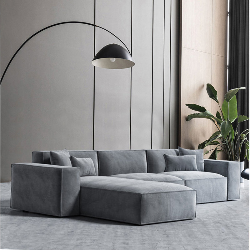 Divano sezionale a braccio quadrato divano e chaise da 4 posti con 4 cuscini