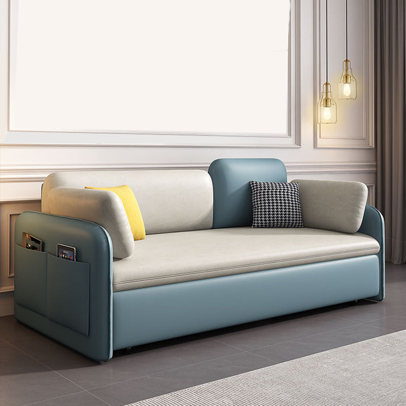 33.46 "H HEPAUX CONtemporain en cuir carré de carré avec rangement