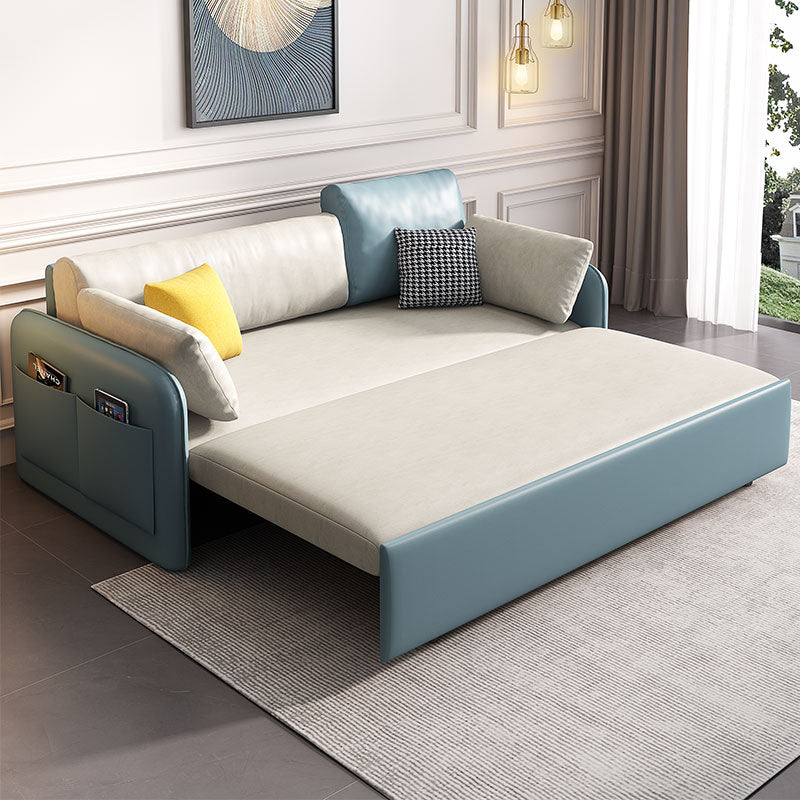 33.46 "H HEPAUX CONtemporain en cuir carré de carré avec rangement