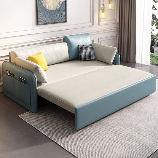 33,46 "H zeitgenössische Kunstleder -Quadrat -Armsofa mit Lagerung mit Lagerung