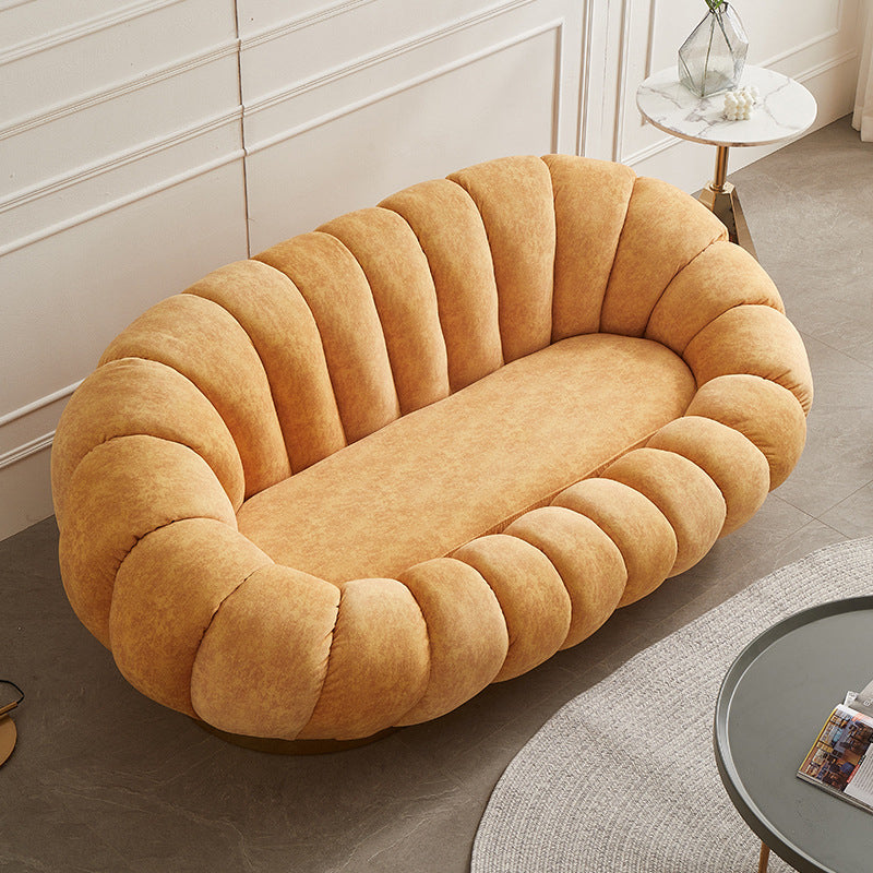 29.5" H Modern Sewn Pillow Back Slope Arm Loveseat for Living Room Yellow Clearhalo 'furn' 'furn_sofas' 'Furniture' 'Living Room Furniture' 'Sofa' 'sofas' 6056086