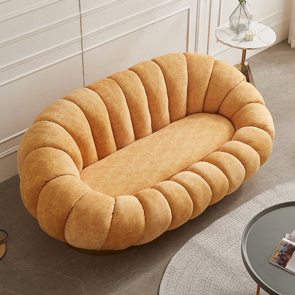 29.5" H Modern Sewn Pillow Back Slope Arm Loveseat for Living Room Yellow Clearhalo 'furn' 'furn_sofas' 'Furniture' 'Living Room Furniture' 'Sofa' 'sofas' 6056086