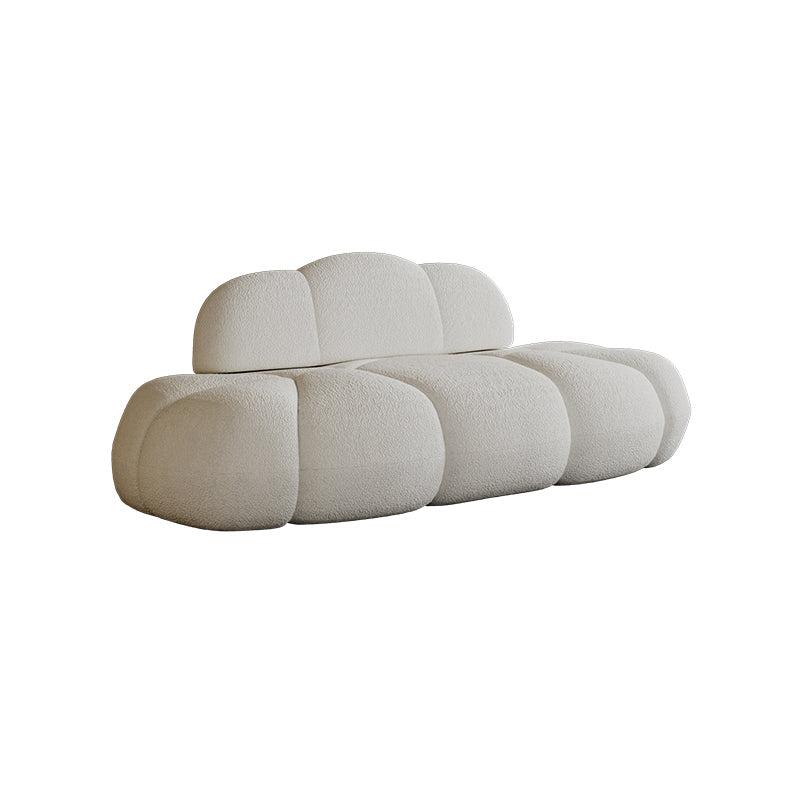 29.5 "H Sofá sin almohada de almohada de lana blanca contemporánea para el brazo para el brazo para apartamento