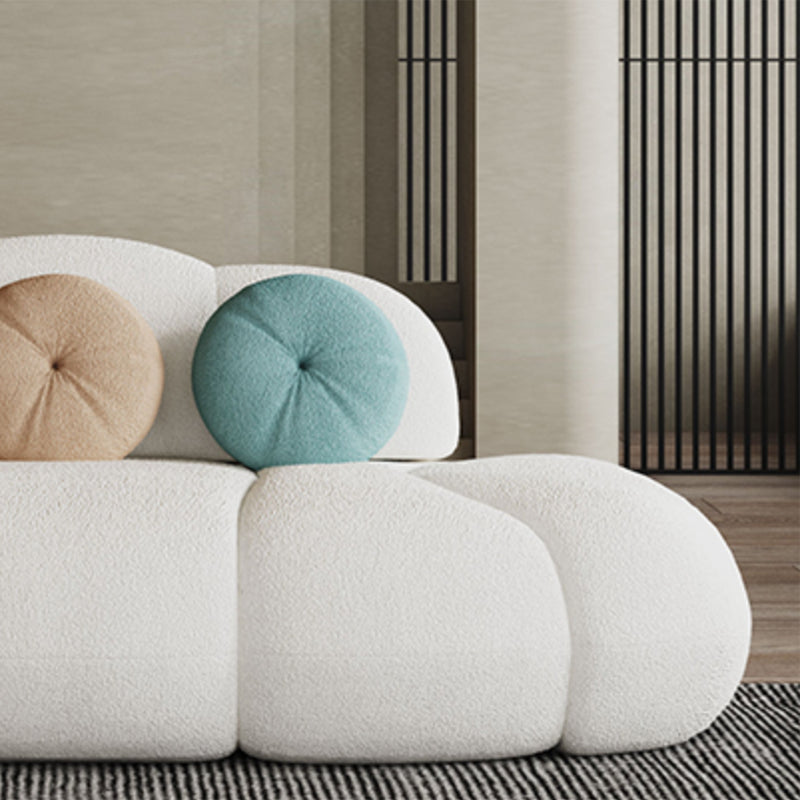 29.5 "H Sofá sin almohada de almohada de lana blanca contemporánea para el brazo para el brazo para apartamento