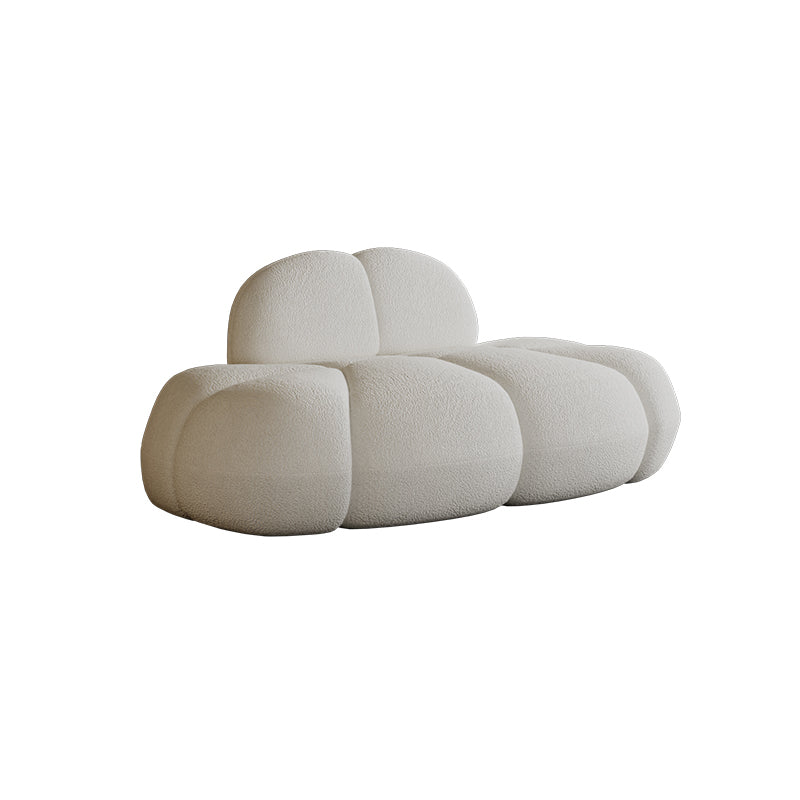 29.5 "H Sofá sin almohada de almohada de lana blanca contemporánea para el brazo para el brazo para apartamento