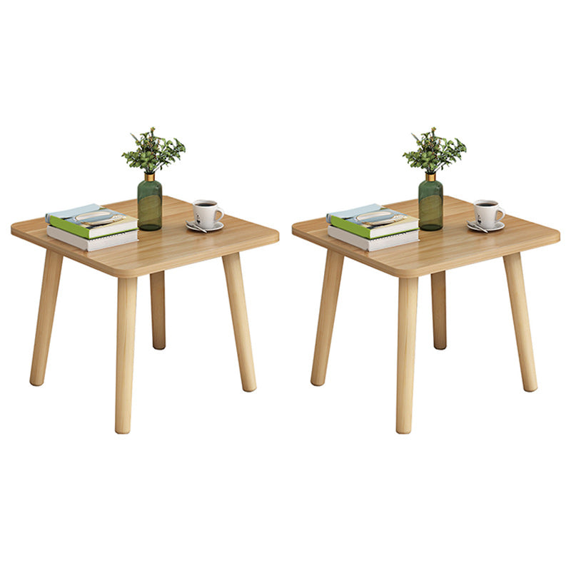 Tabla de extremo cuadrada contemporánea 4 Piernas Mesa lateral de madera maciza, 16.5 "de alto