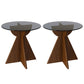 Contemporary Style Side End Table Solid Wood Sofa Side Accent Table Round Side End Table