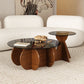 Contemporary Style Side End Table Solid Wood Sofa Side Accent Table Round Side End Table