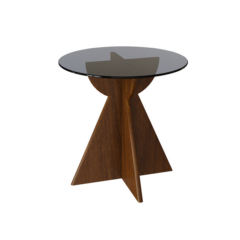 Contemporary Style Side End Table Solid Wood Sofa Side Accent Table Round Side End Table