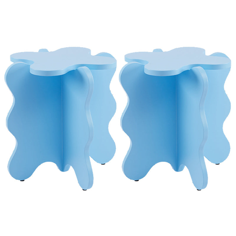 Contemporary Geometric Side End Snack Table X-base End Table