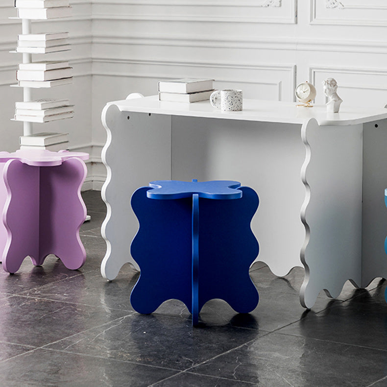 Contemporary Geometric Side End Snack Table X-base End Table