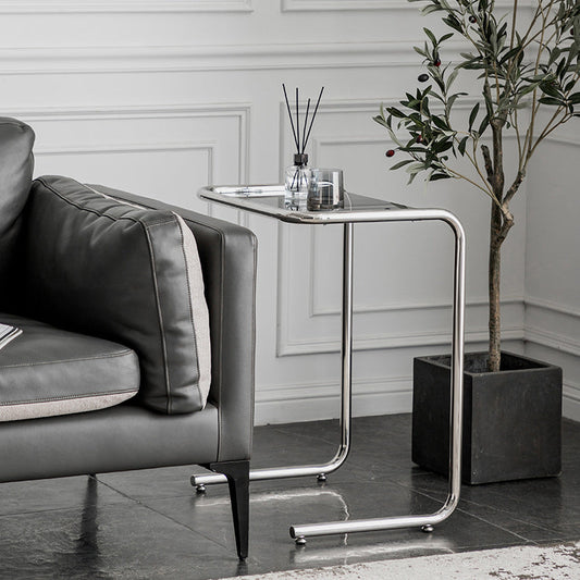 Tavolo da corner in vetro modernistico in vetro in metallo c laterale per soggiorno