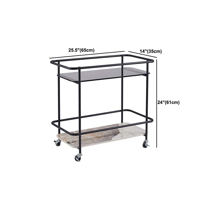 Contemporary Rectangular/Round Side End Table Glass Top Corner Table Clearhalo 'Coffee & Accent Tables' 'End & Side Tables' 'end_side_tables' 'furn' 'furn_end_side_tables' 'Furniture' 'Living Room Furniture' 6056427