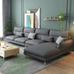 Contemporary Cushions Recessed Arm Living Room Fabric Stationary Sofa Chaise