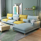 Contemporary Cushions Recessed Arm Living Room Fabric Stationary Sofa Chaise