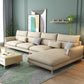 Contemporary Cushions Recessed Arm Living Room Fabric Stationary Sofa Chaise