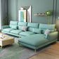 Contemporary Cushions Recessed Arm Living Room Fabric Stationary Sofa Chaise