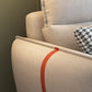 Contemporary Cushions Recessed Arm Living Room Fabric Stationary Sofa Chaise