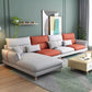 Contemporary Cushions Recessed Arm Living Room Fabric Stationary Sofa Chaise