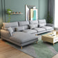 Contemporary Cushions Recessed Arm Living Room Fabric Stationary Sofa Chaise