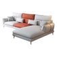 Contemporary Cushions Recessed Arm Living Room Fabric Stationary Sofa Chaise