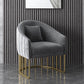 Velvet Barrel Accent Chaid 27,55 "Ligne de large Chaise incluse avec des jambes dorées
