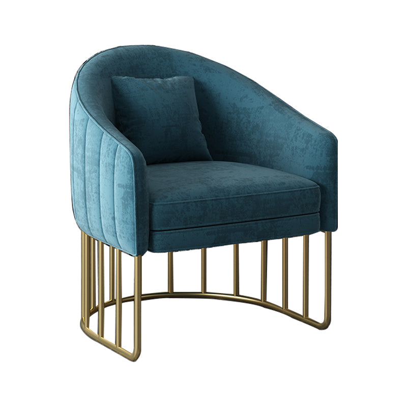 Velvet Barrel Accent Chaid 27,55 "Ligne de large Chaise incluse avec des jambes dorées