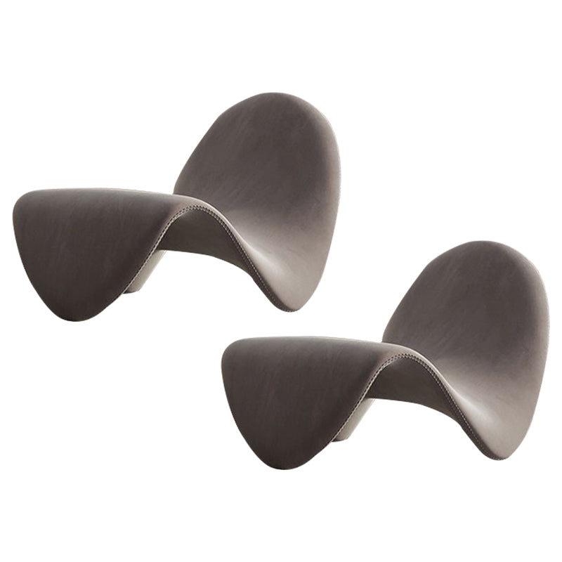 37.79" Wide Armless Chair Tongue Shape Chair with Fixed Backed Grey 2 Piece Set Clearhalo 'Accent Chairs' 'accent_chairs' 'Chairs & Seating' 'furn' 'furn_accent_chairs' 'Furniture' 'Living Room Furniture' 6056549