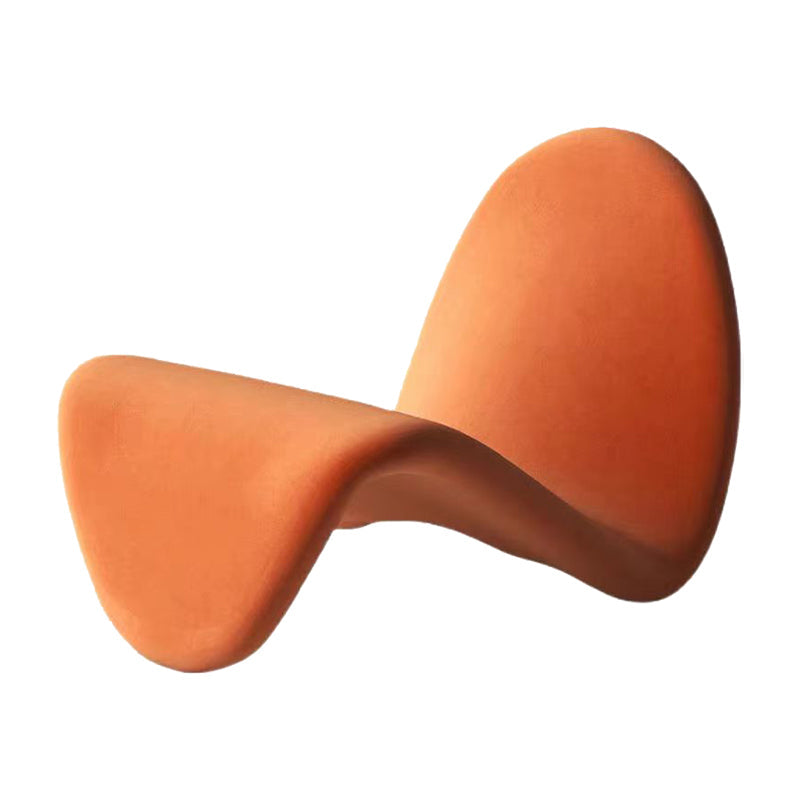 37.79" Wide Armless Chair Tongue Shape Chair with Fixed Backed Orange 1 Piece Clearhalo 'Accent Chairs' 'accent_chairs' 'Chairs & Seating' 'furn' 'furn_accent_chairs' 'Furniture' 'Living Room Furniture' 6056551