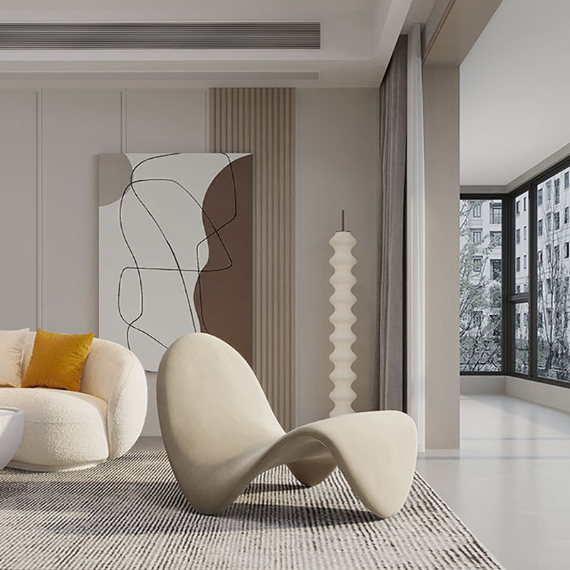 37.79" Wide Armless Chair Tongue Shape Chair with Fixed Backed Clearhalo 'Accent Chairs' 'accent_chairs' 'Chairs & Seating' 'furn' 'furn_accent_chairs' 'Furniture' 'Living Room Furniture' 6056552