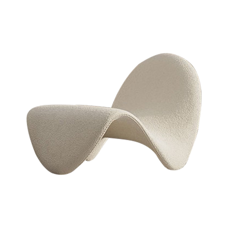 37.79" Wide Armless Chair Tongue Shape Chair with Fixed Backed Off-White 1 Piece Clearhalo 'Accent Chairs' 'accent_chairs' 'Chairs & Seating' 'furn' 'furn_accent_chairs' 'Furniture' 'Living Room Furniture' 6056555