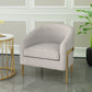 Linen Barrel Chair 23.62" Wide Arms Included Chair with Basic Four Leg