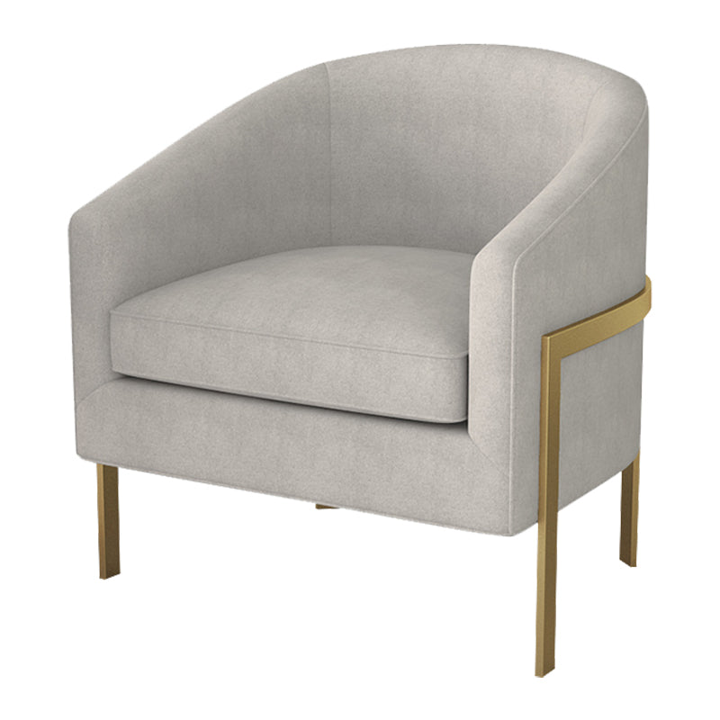 Linen Barrel Chair 23.62" Wide Arms Included Chair with Basic Four Leg