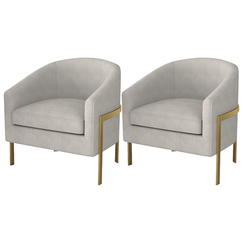 Linen Barrel Chair 23.62" Wide Arms Included Chair with Basic Four Leg